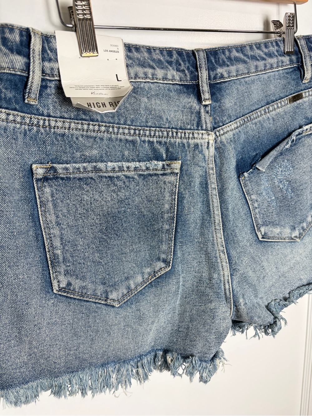 KanCan High Rise Distressed denim Shorts Large - Picture 6 of 16